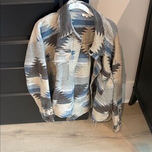 LA MIEL woman’s Patterned Jacket - Blue, Gray, and Brown